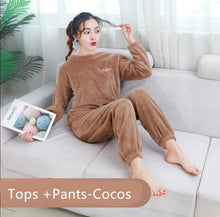 Load image into Gallery viewer, Winter Flannel Sleep Bottoms Long Pants Thick Warm Casual Home Wear Casual Pyjama Trousers Soft Loose Trouser Sleepwear