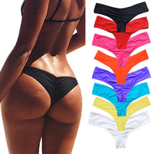 Load image into Gallery viewer, Swimwear Women Briefs Bikini Bottom Side Ties Brazilian Thong Swimsuit Classic Cut Bottoms Biquini Swim Short Ladies Swimsuit