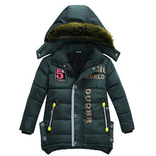 Load image into Gallery viewer, 3-6 year Children's clothing children's coat Winter style letter print warm jacket Boys cotton hooded jacket