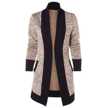 Load image into Gallery viewer, 2025 Fashion Casual Women Coat Long Sleeve Two Tone Patchwork Knit Pocket Cardigan Tops Streetwear Spring SpringCardigan Tops