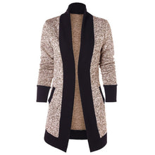 Load image into Gallery viewer, 2025 Fashion Casual Women Coat Long Sleeve Two Tone Patchwork Knit Pocket Cardigan Tops Streetwear Spring SpringCardigan Tops