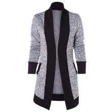 Load image into Gallery viewer, 2025 Fashion Casual Women Coat Long Sleeve Two Tone Patchwork Knit Pocket Cardigan Tops Streetwear Spring SpringCardigan Tops