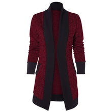 Load image into Gallery viewer, 2025 Fashion Casual Women Coat Long Sleeve Two Tone Patchwork Knit Pocket Cardigan Tops Streetwear Spring SpringCardigan Tops
